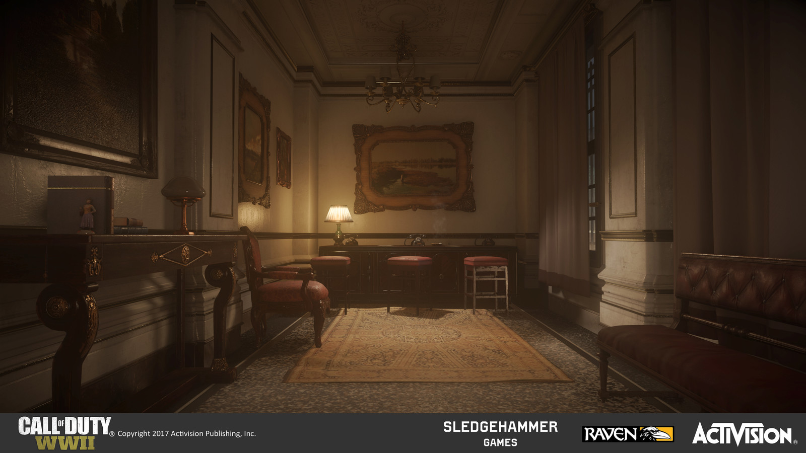 Lobby offshoot area. Created all interior architecture in-engine. Set dressed using existing assets and materials.