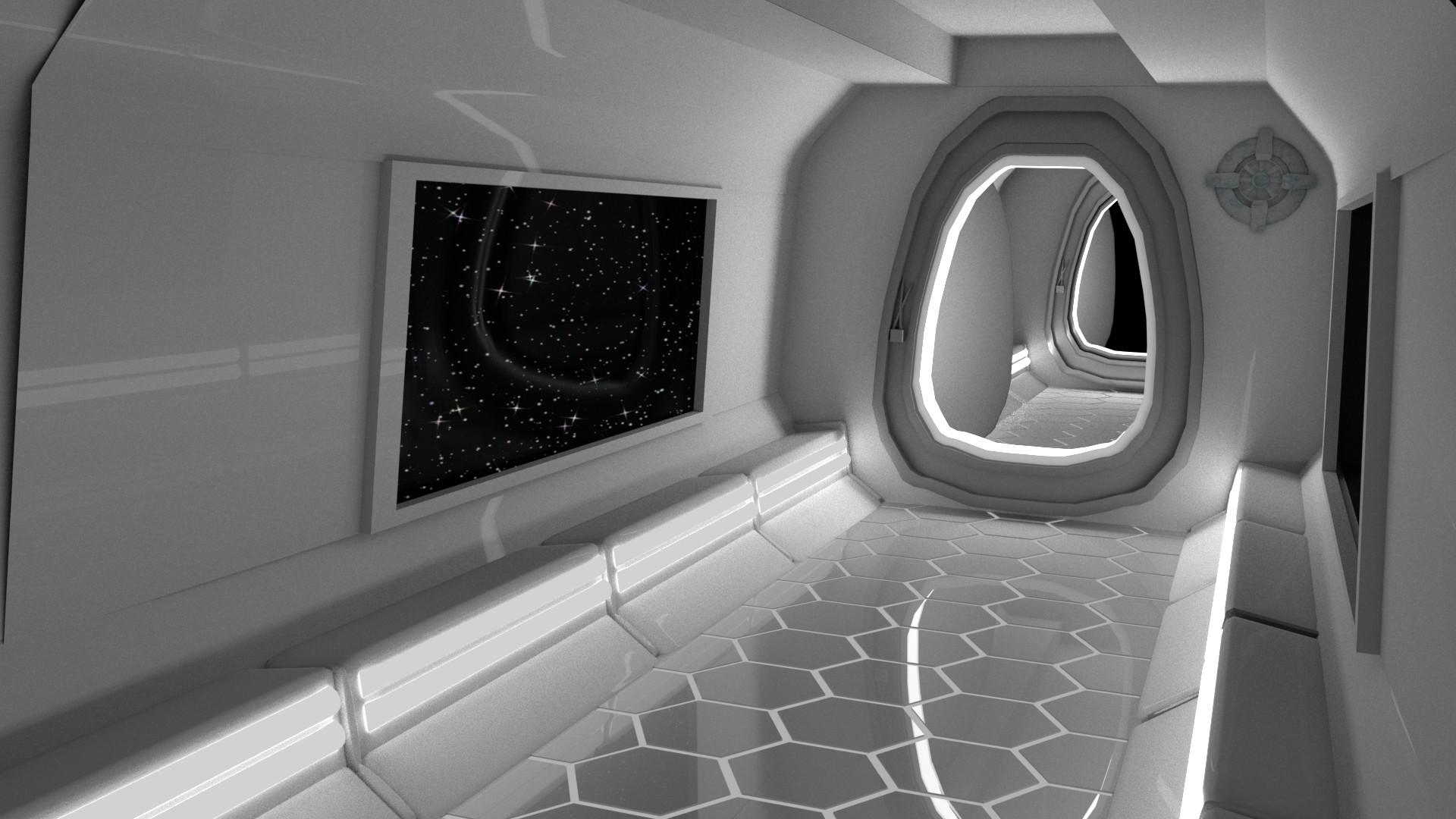 Artstation 3d Sci Fi Hallway Render Landon Warnick
