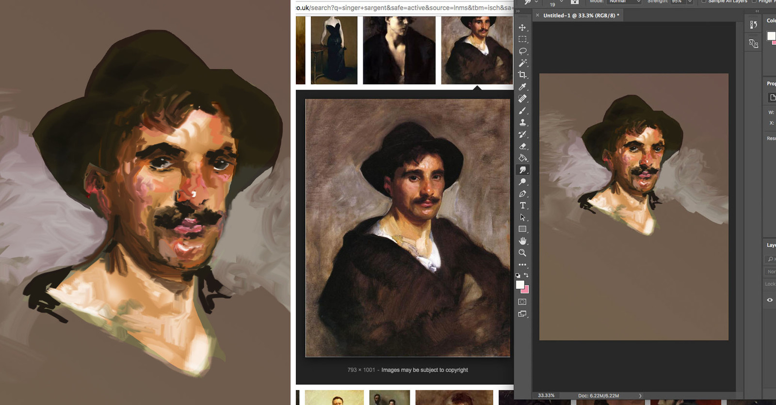 Masters Study in Photoshop (drawn with a mouse).