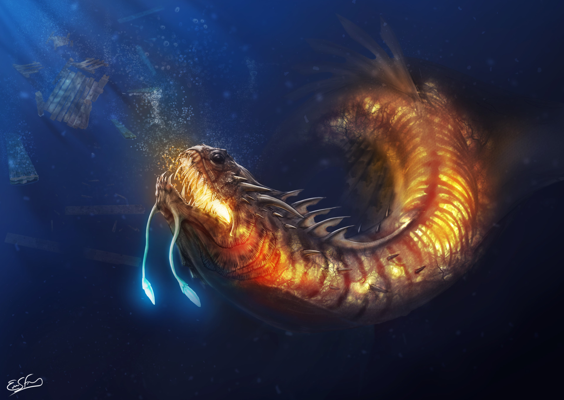 eric franer sea dragon photoshop painting