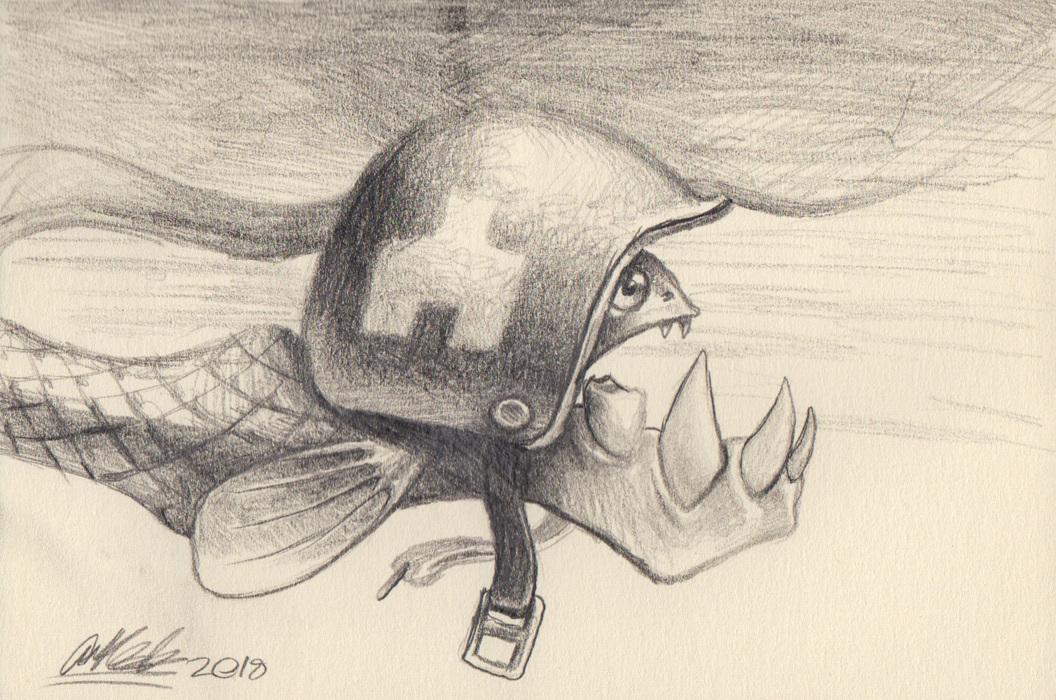 original small pencil sketch