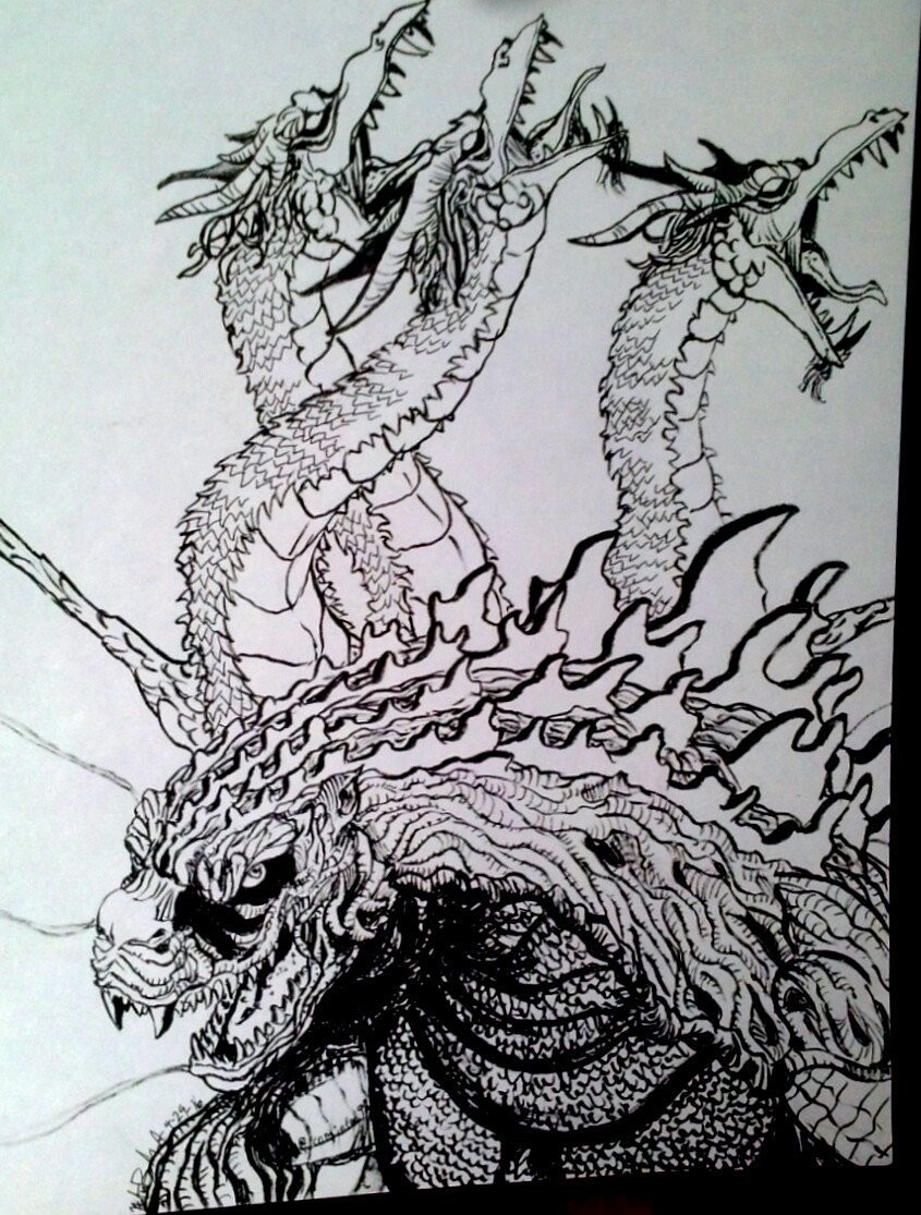Hunter Barnhart Godzilla Vs King Ghidorah Brushpen The country will become a radioactive wasteland, due to the terrible onslaught of godzilla. godzilla vs king ghidorah brushpen