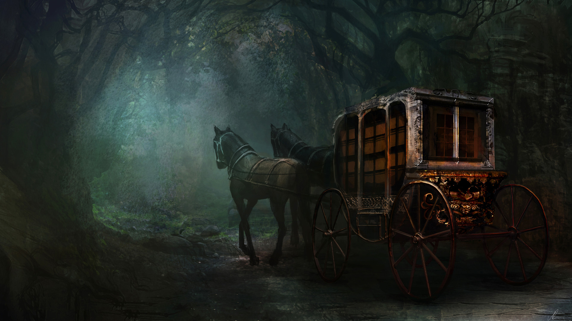 Телега арты. Fantasy Carriage карета. Повозка с лошадью арт фэнтези.