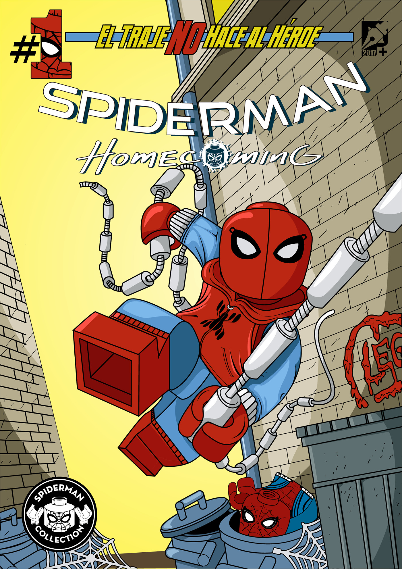 spiderman lego dibujo