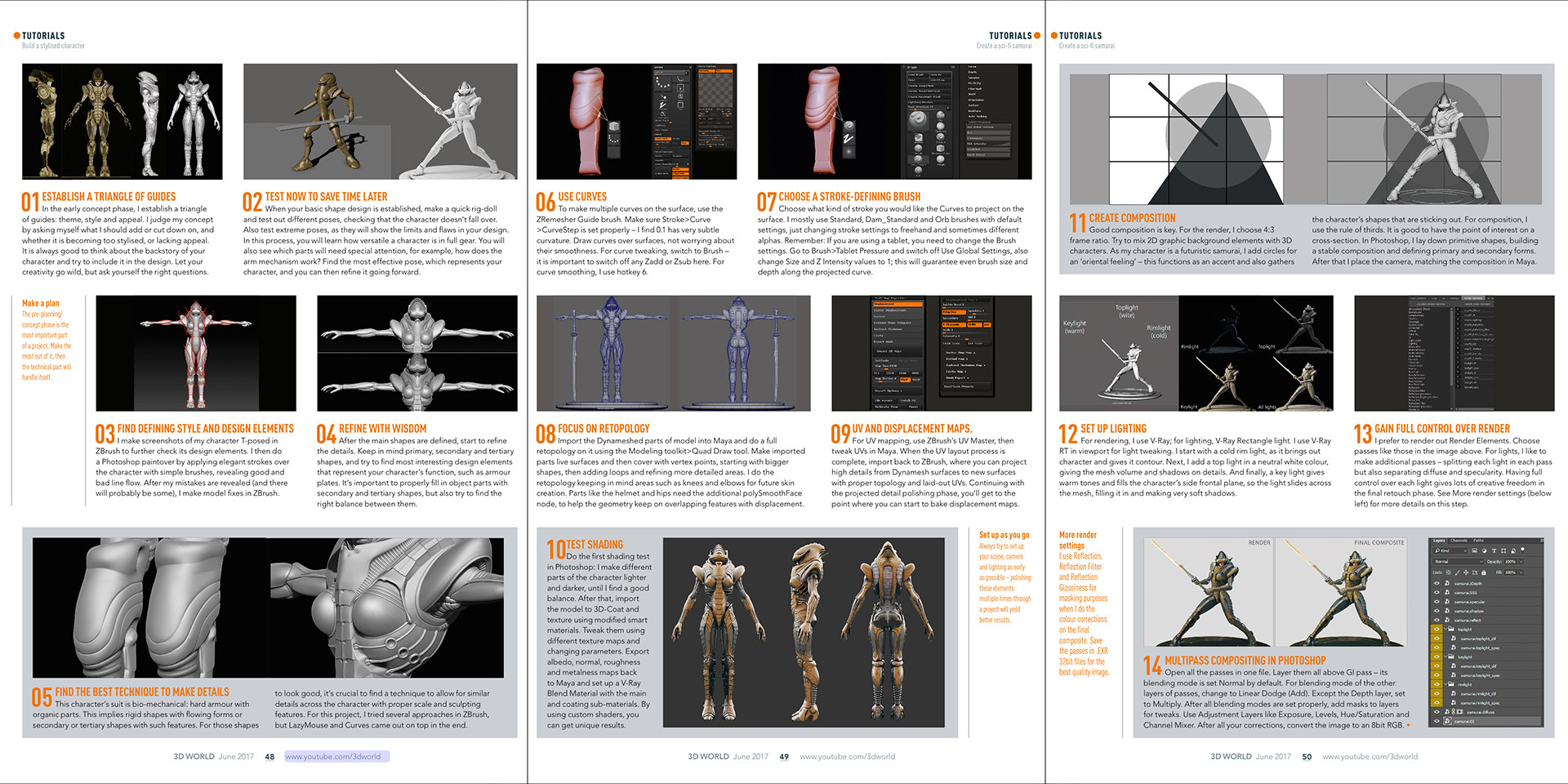 Artstation 3d World Magazine Tutorial Create A Sci Fi Samurai
