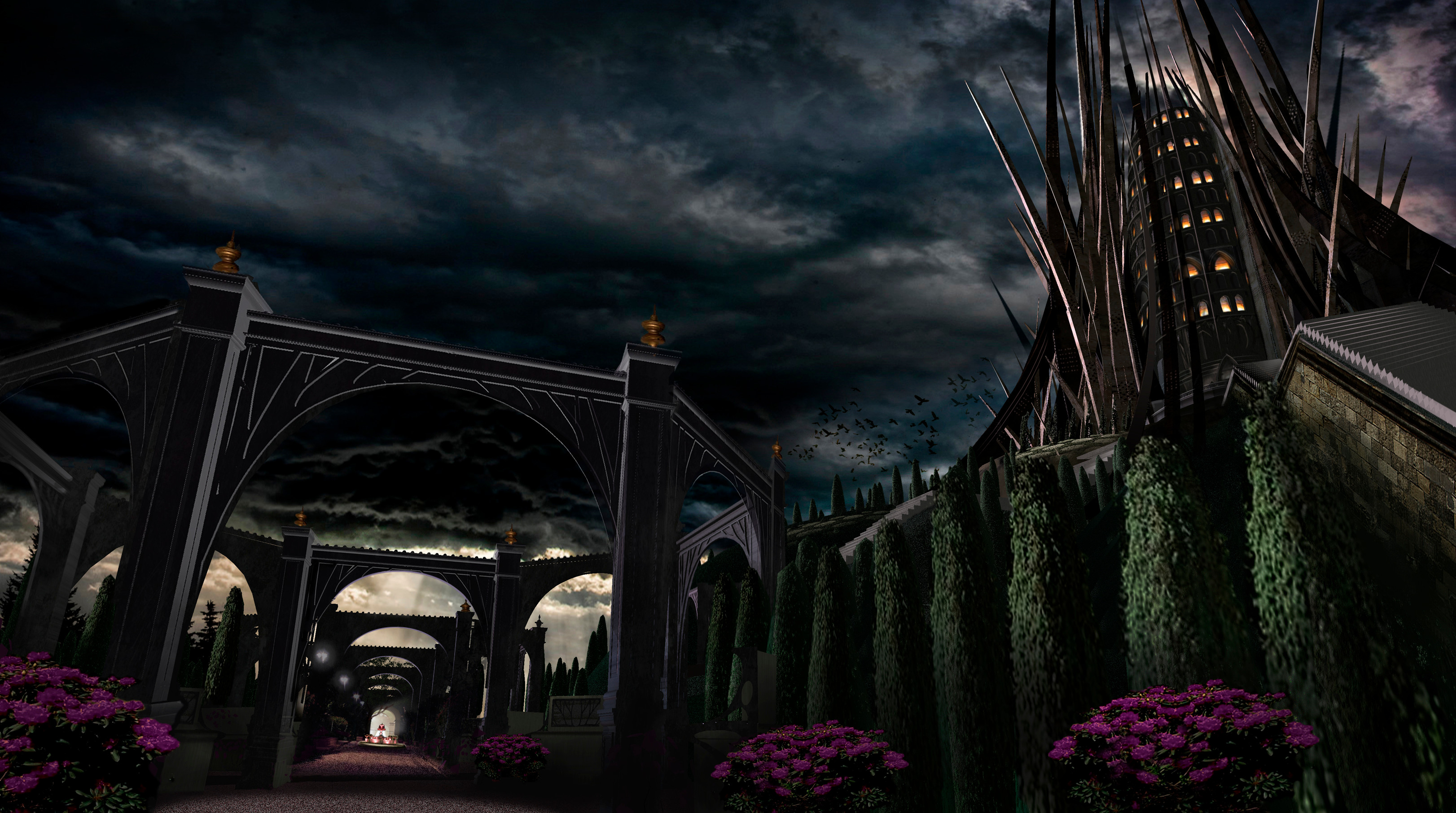 Queen's Castle and Gardens Night Lighting Concept