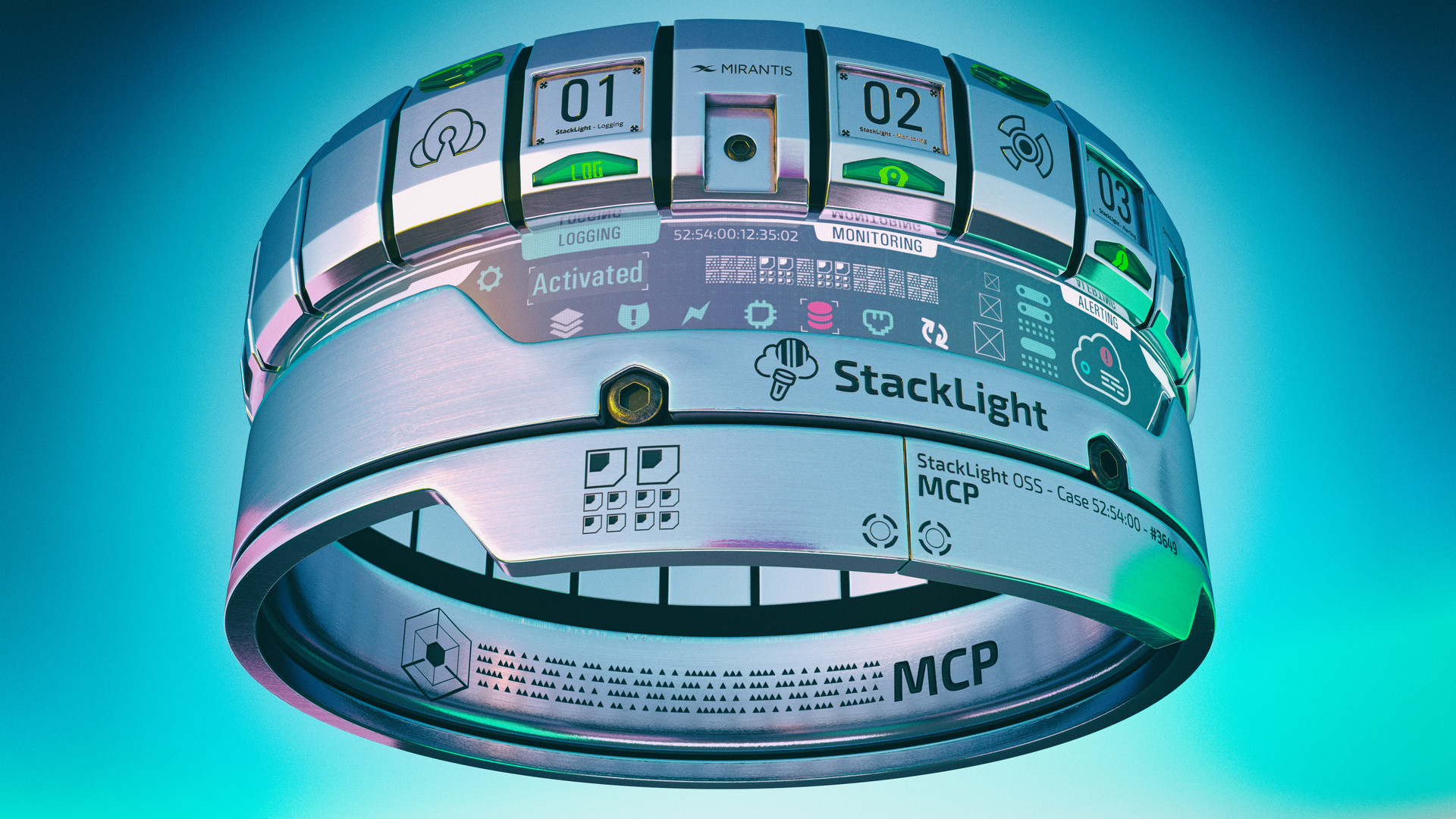 Gasanoff Futuristic watch, Software Lifecycle Management product visual.