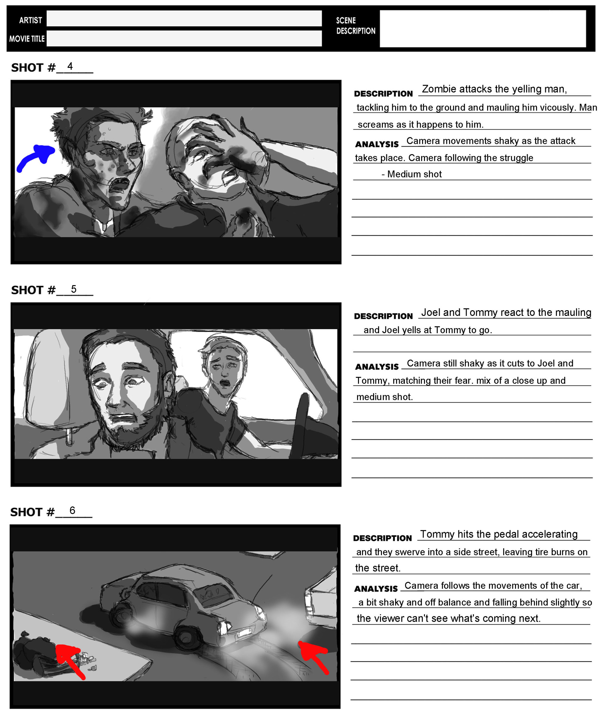 Erica Wilks - The Last of Us Storyboards