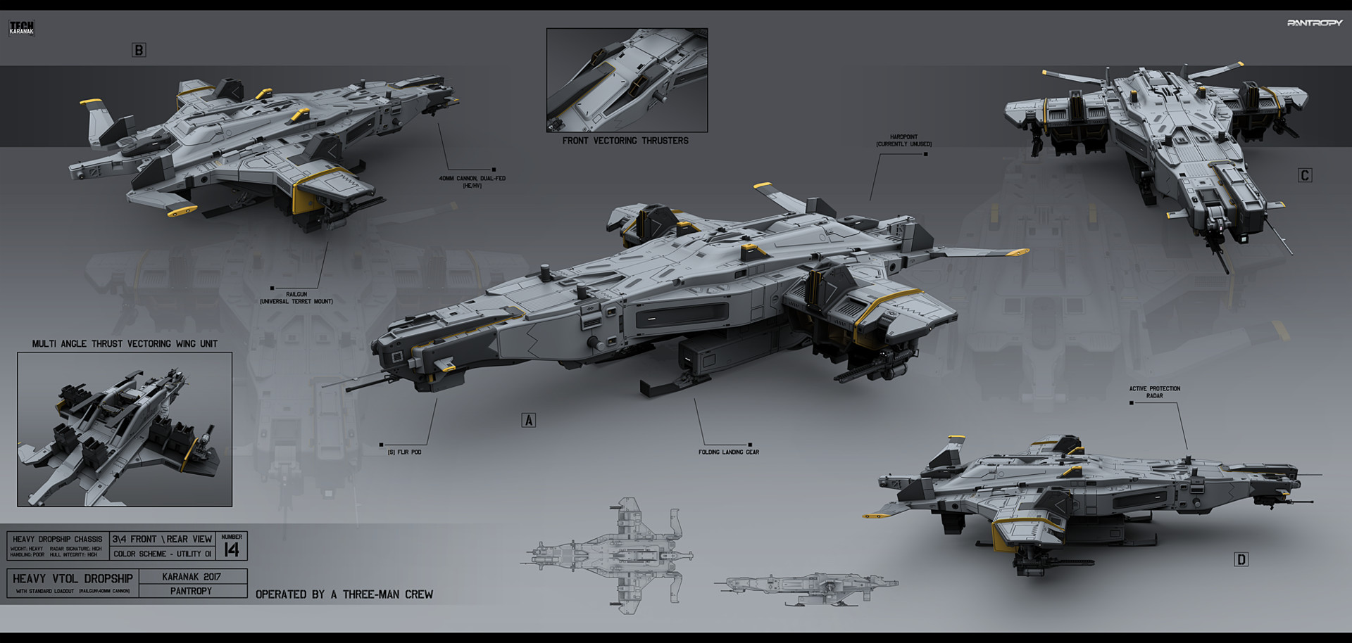sci fi space drop ship concept art