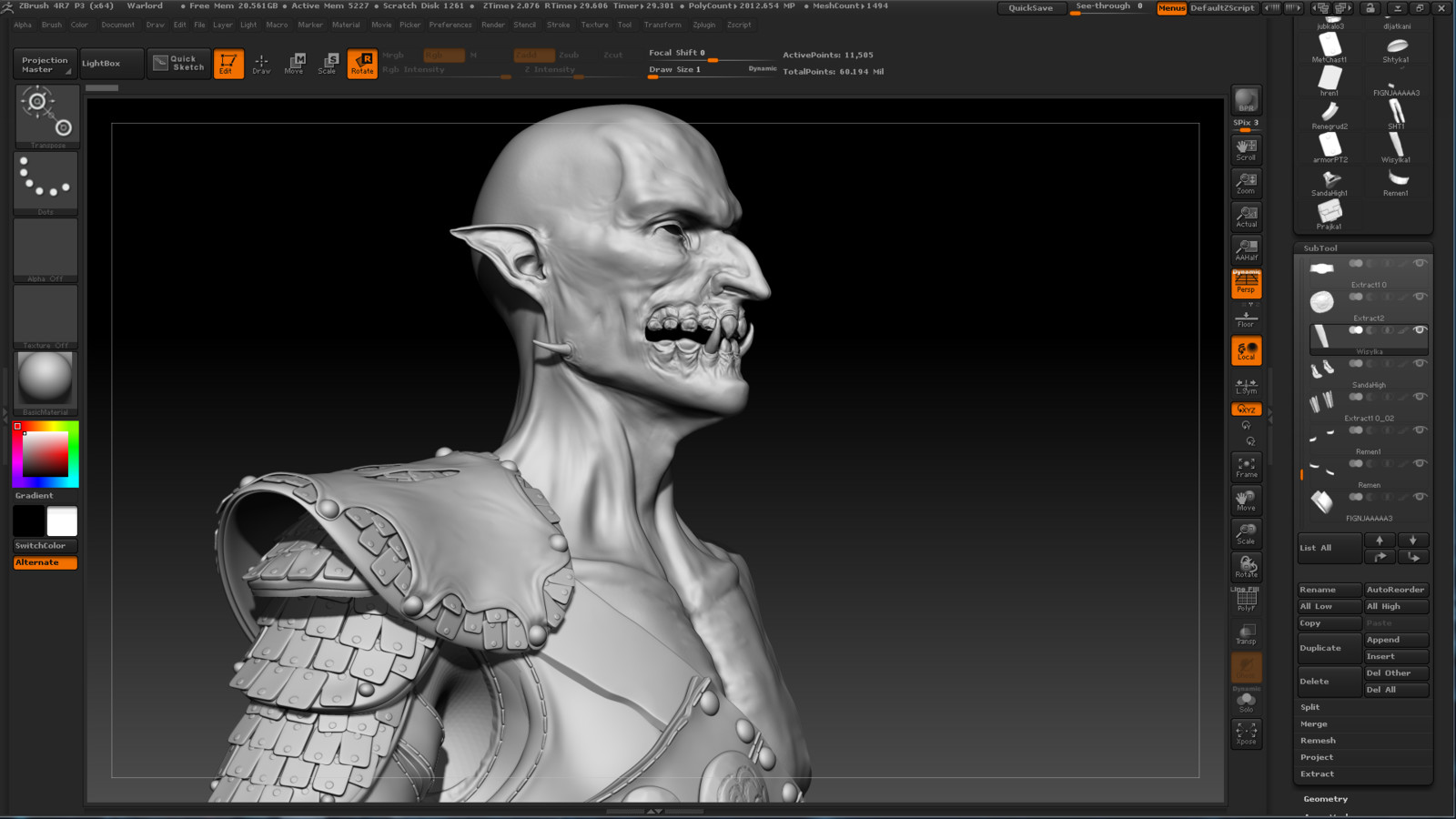 Как Разделить Сабтул На Части В Zbrush