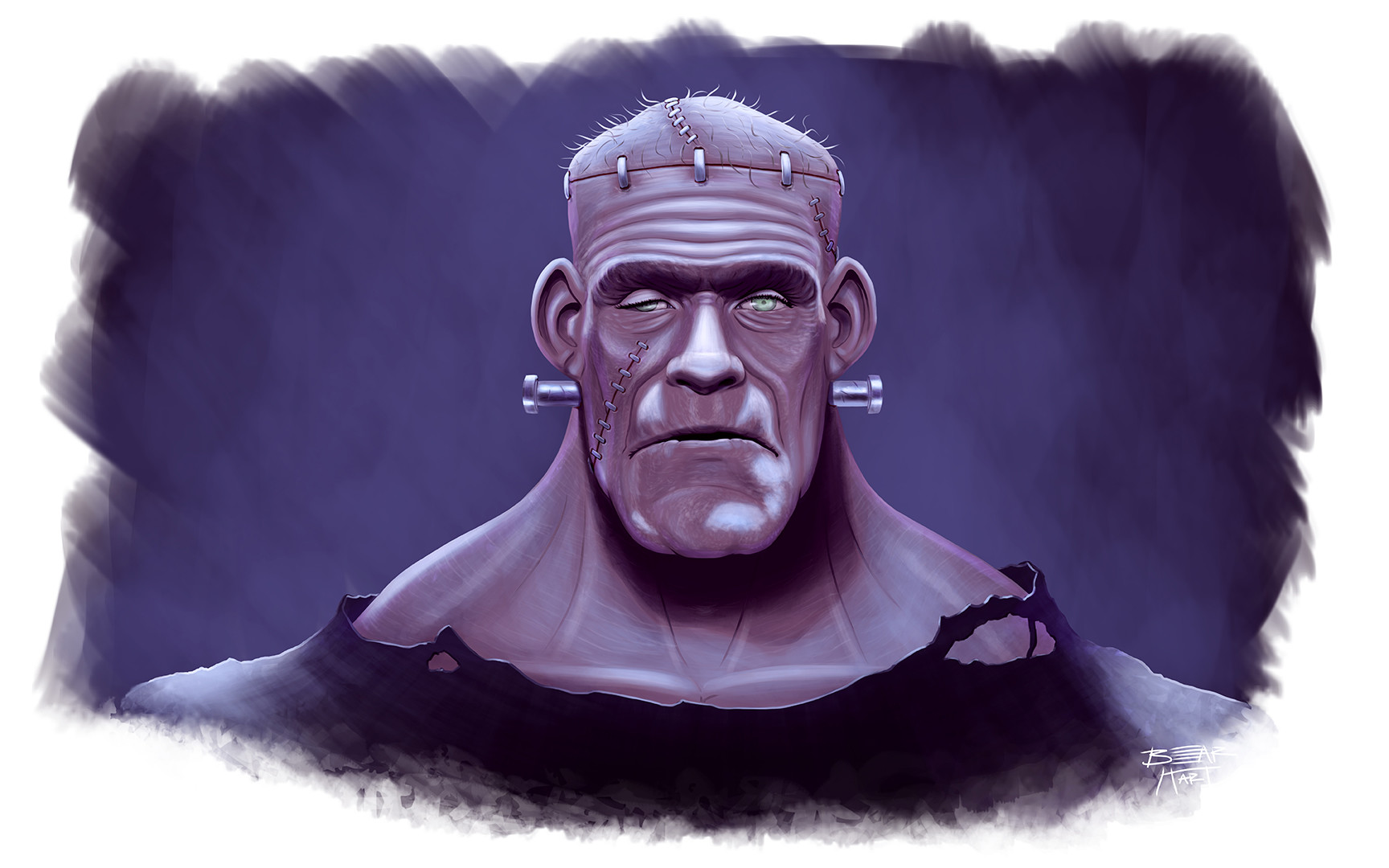 Artstation Frankenstein Digital Painting Bear Hart