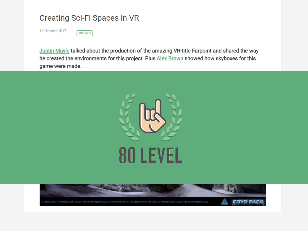 80 lvl Article: Creating Sci-Fi Spaces in VR