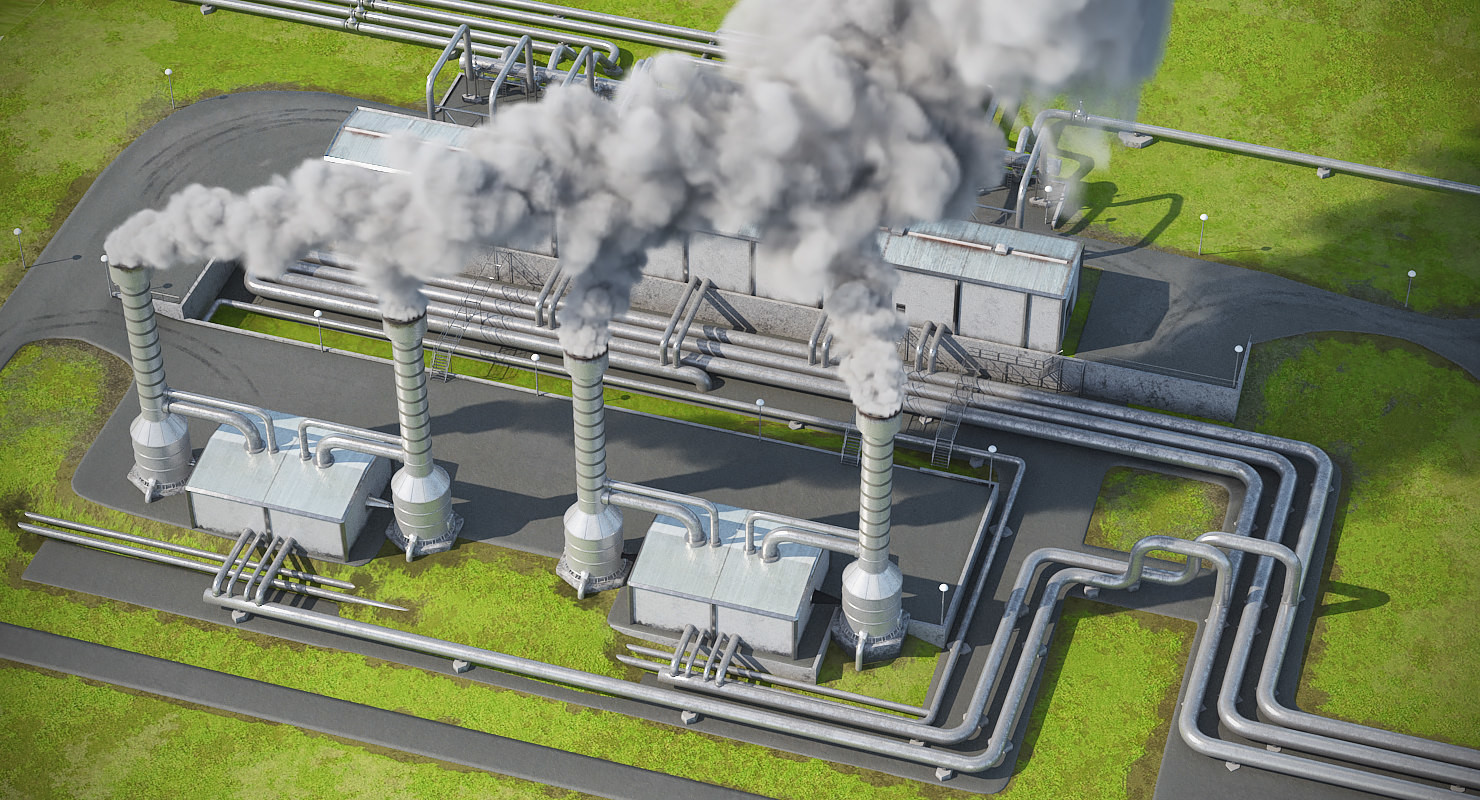 Artstation Geothermal Power Plant 3d Model Andrey Simonenko