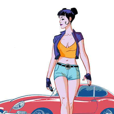 Serge fiedos the girl and the sport car by serge fiedos