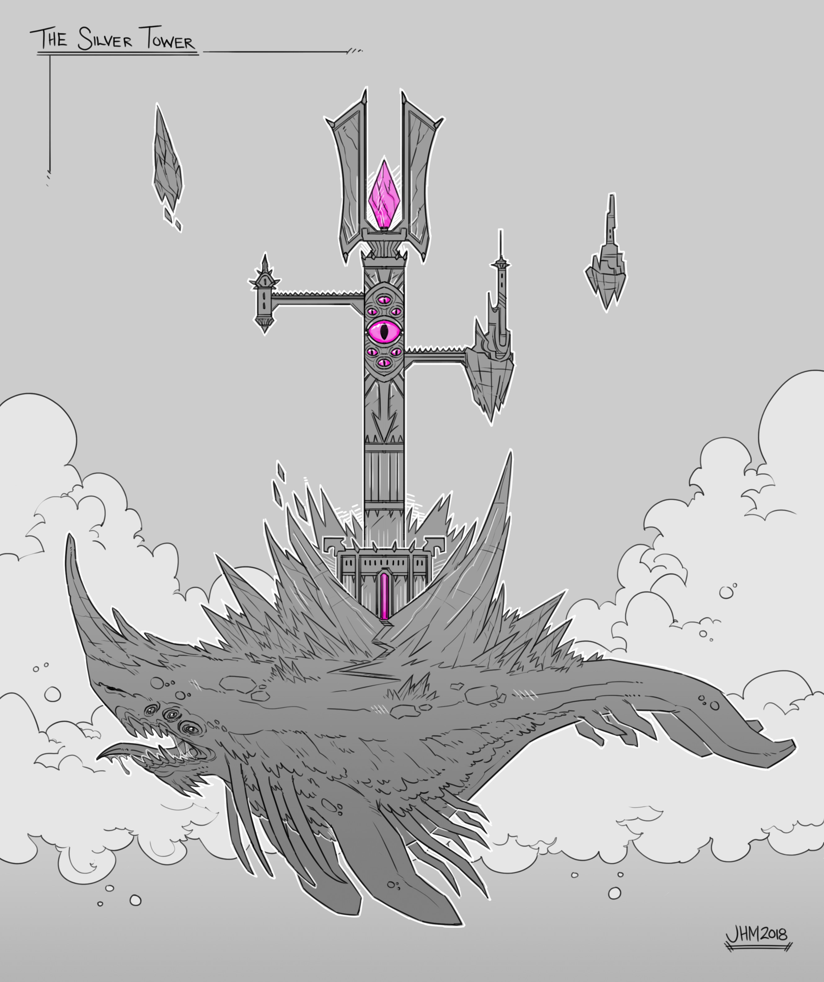 silver tower space whale john muller