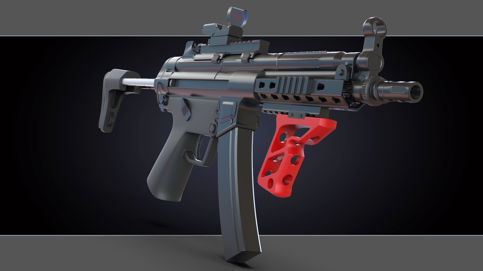 Hi,This is a high-poly model of MP5 Gun. 