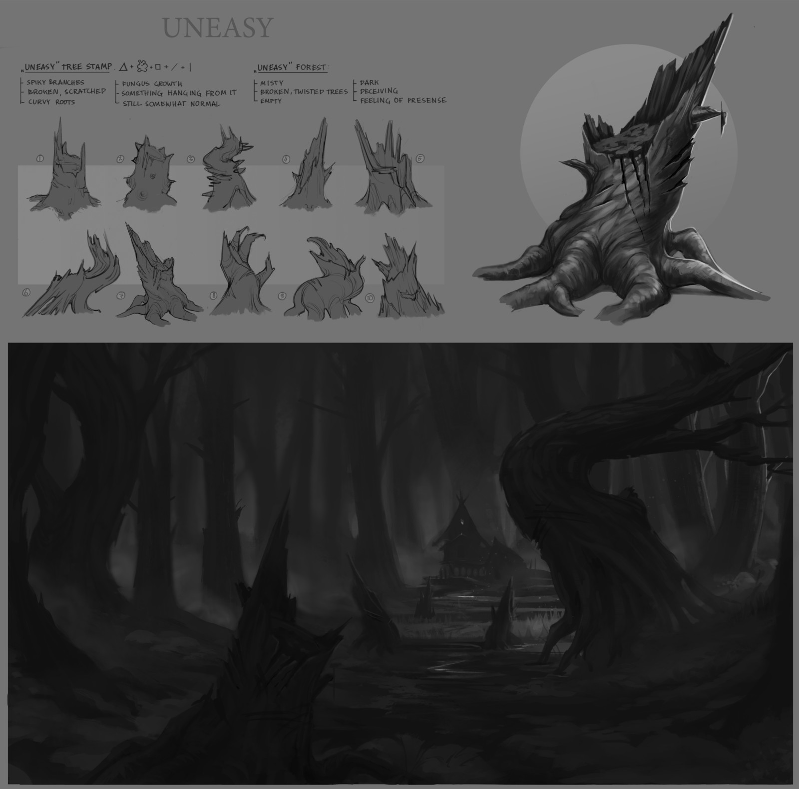 Prop and environment that should each convey an uneasy feeling