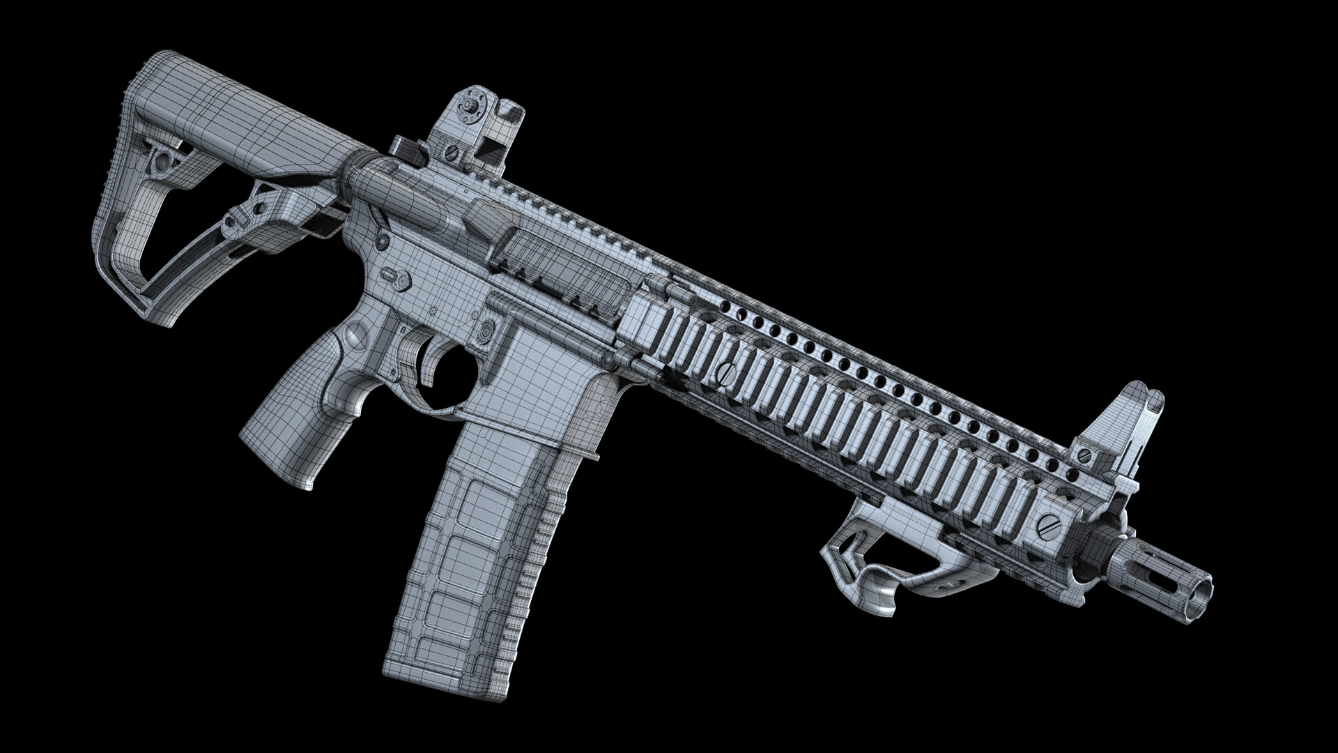 Artstation Daniel Defense Mk18 High Poly Frederico Carneiro