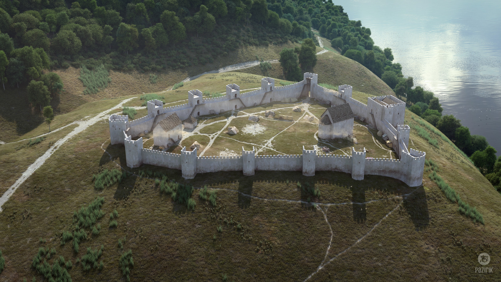 Castle Teutonic Reconstruction. Azuchi Castle Reconstruction. Античные крепости в 3d. Замки славян неприступные.