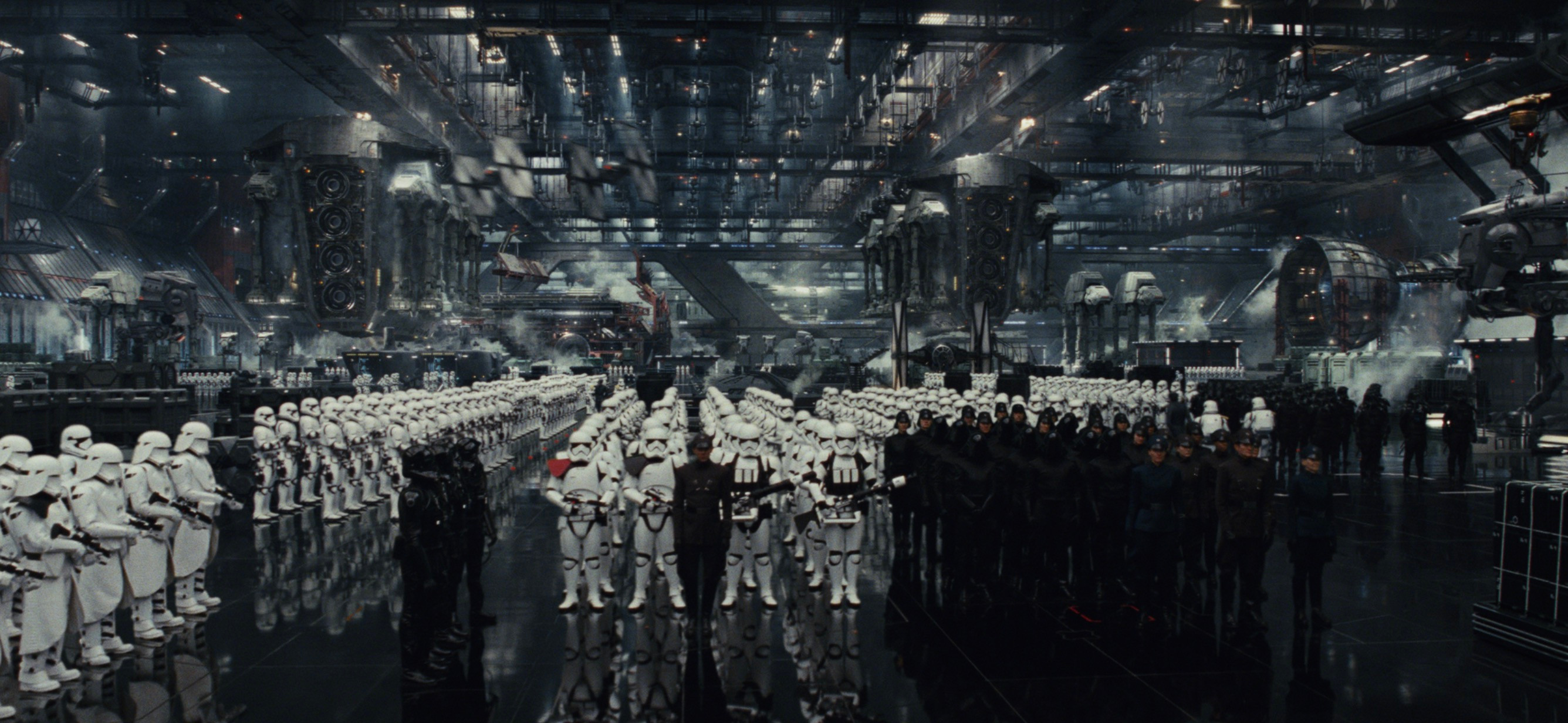 (Star Wars: The Last Jedi - ILM) First Order Hangar -Worked closely with generalists to make all modular Structural components, lots of set
dressing parts and ATAT Carrier