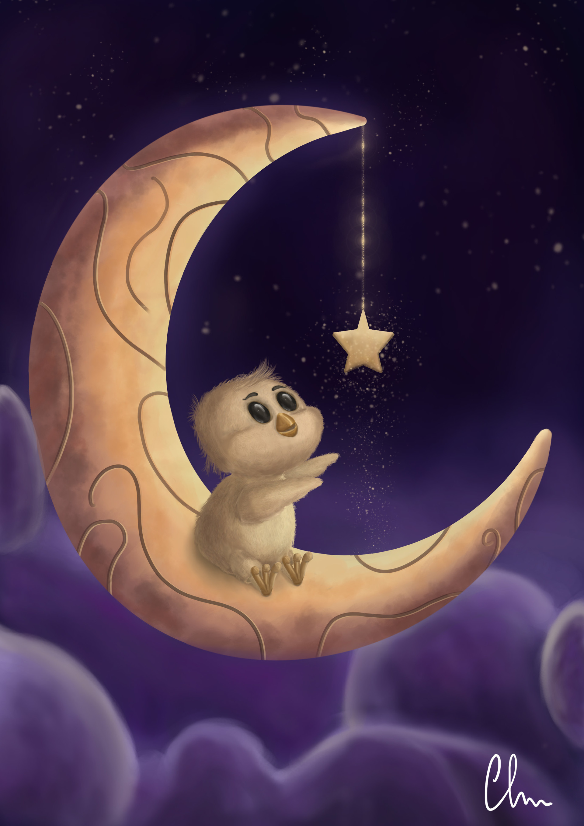 Artstation - Little Chick On The Moon