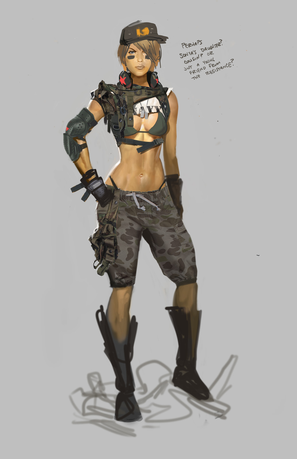 early character direction sketch, Cassie Cage