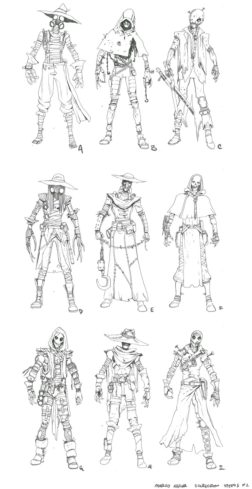 initial scarecrow sketches