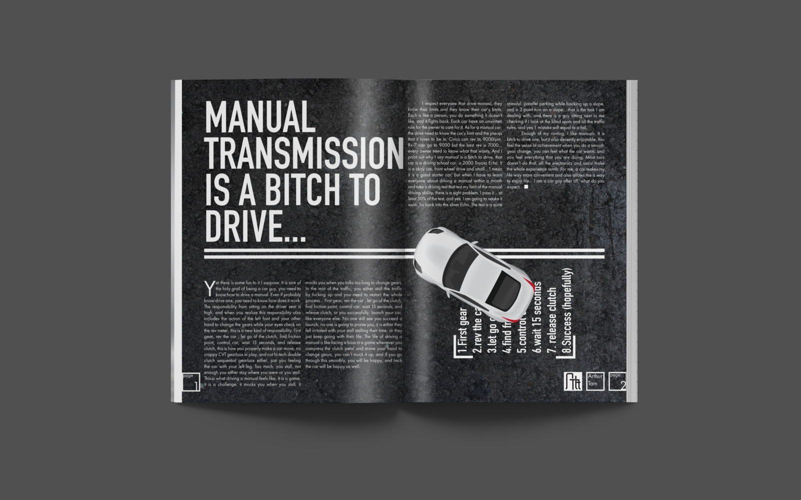 "Manual Transmission is a Bitch to Drive" Spread Design