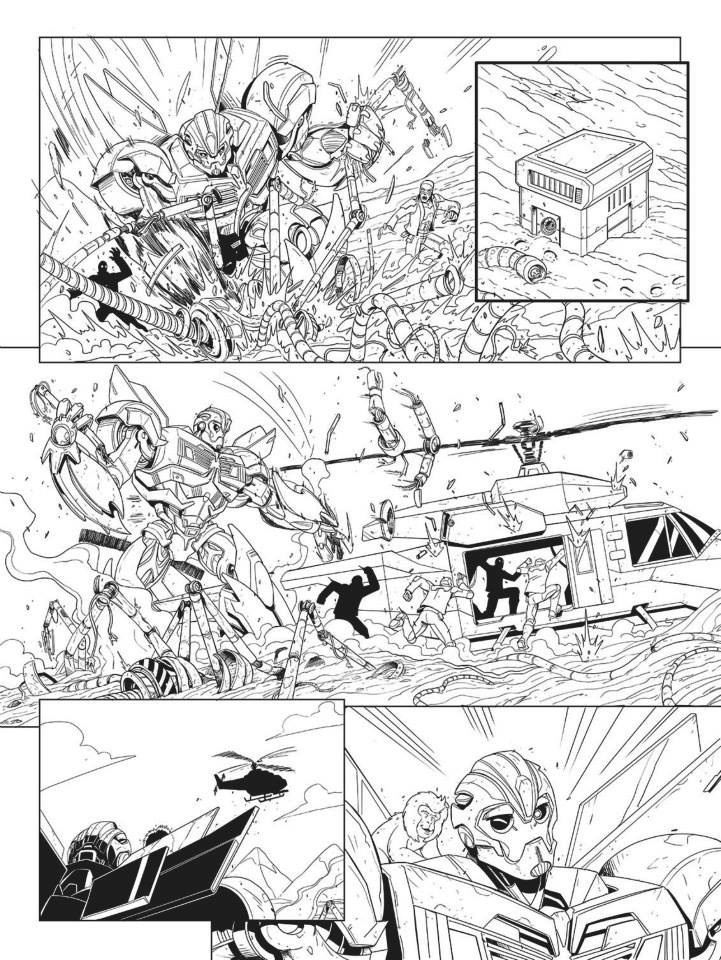 Transformers Prime - UK Comic Strip 25-26 page 4 inks - 2013
