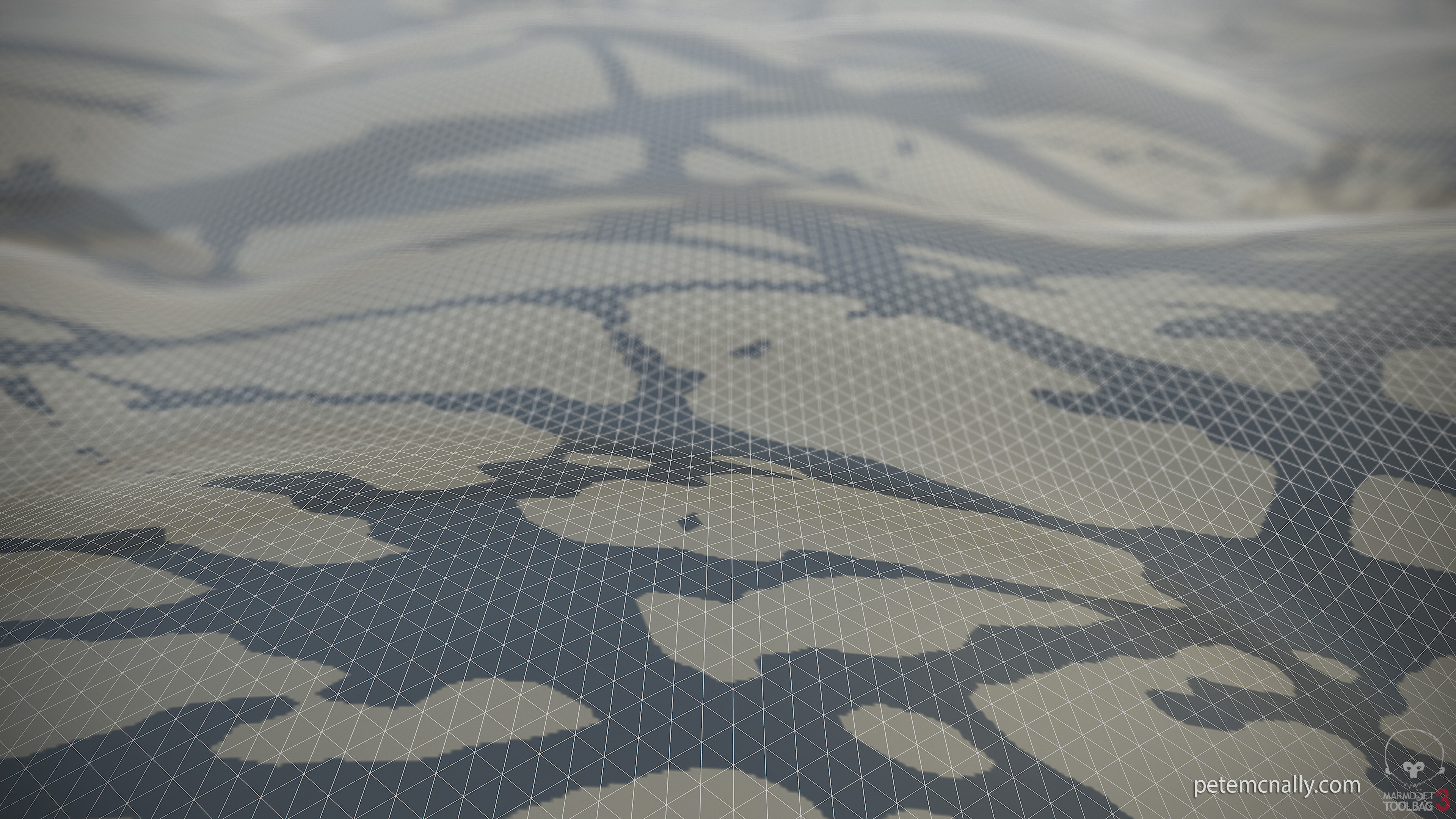 Base geometry wireframe in Toolbag 3