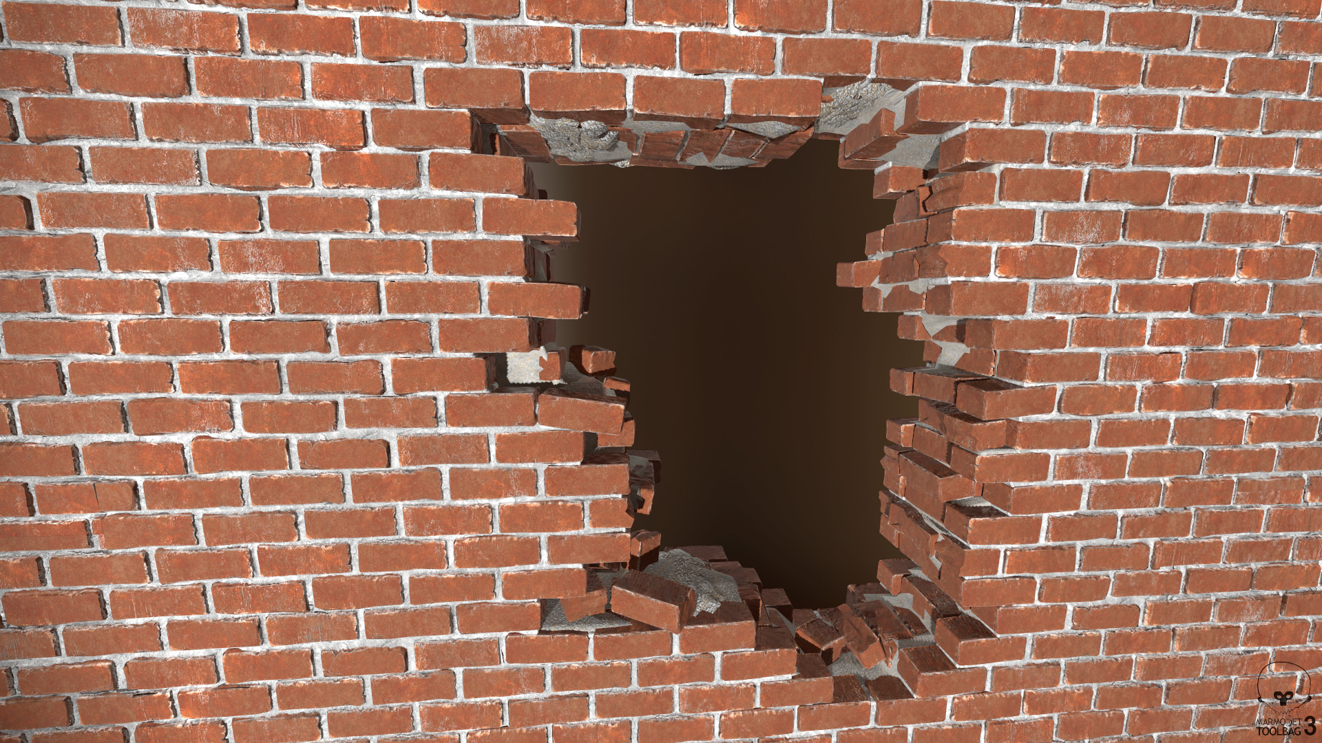 ArtStation Hole in a brick wall