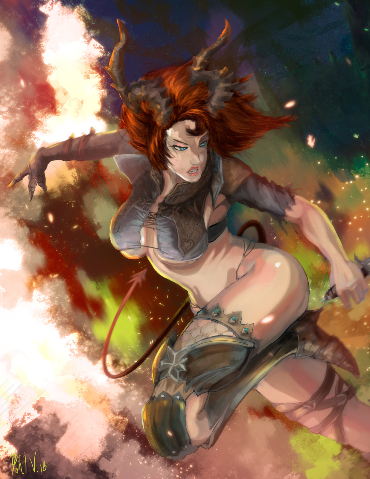 Digital painting, Mythical warrior