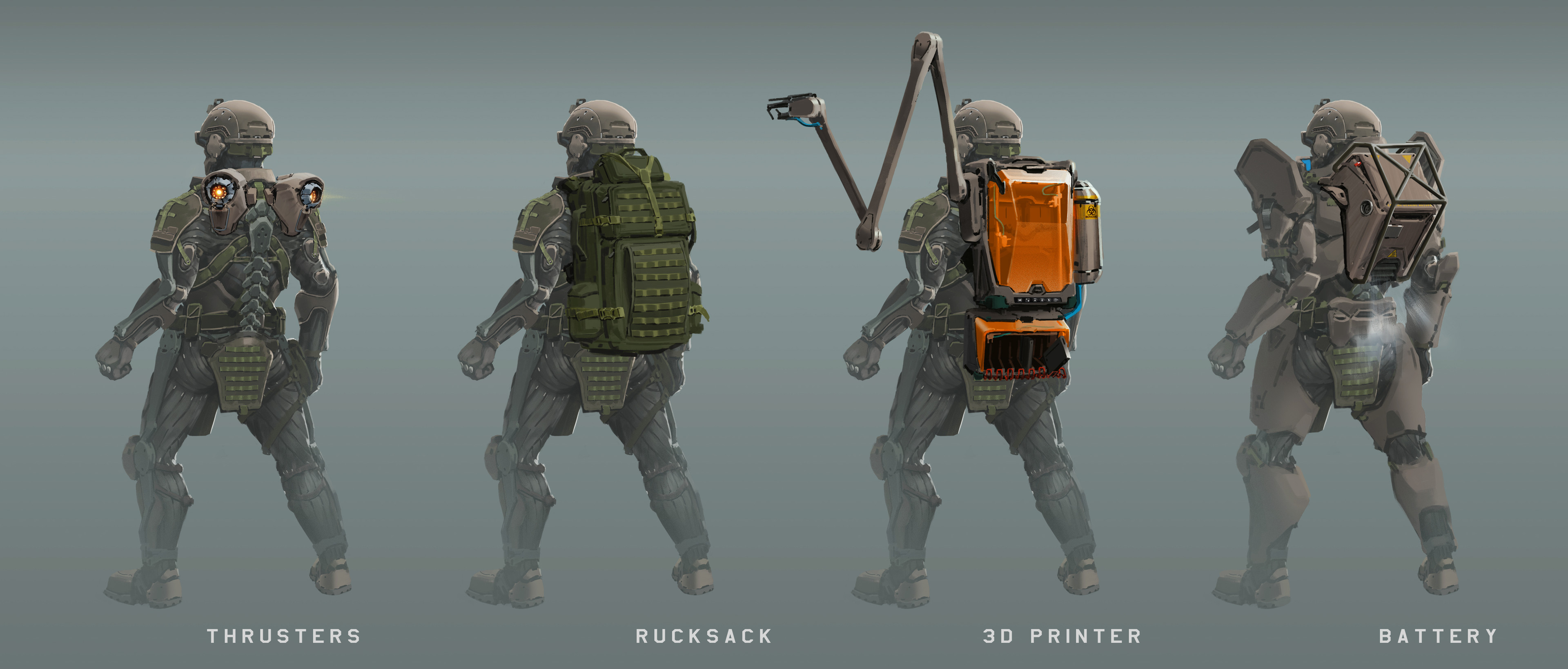 Back-mounted equipment