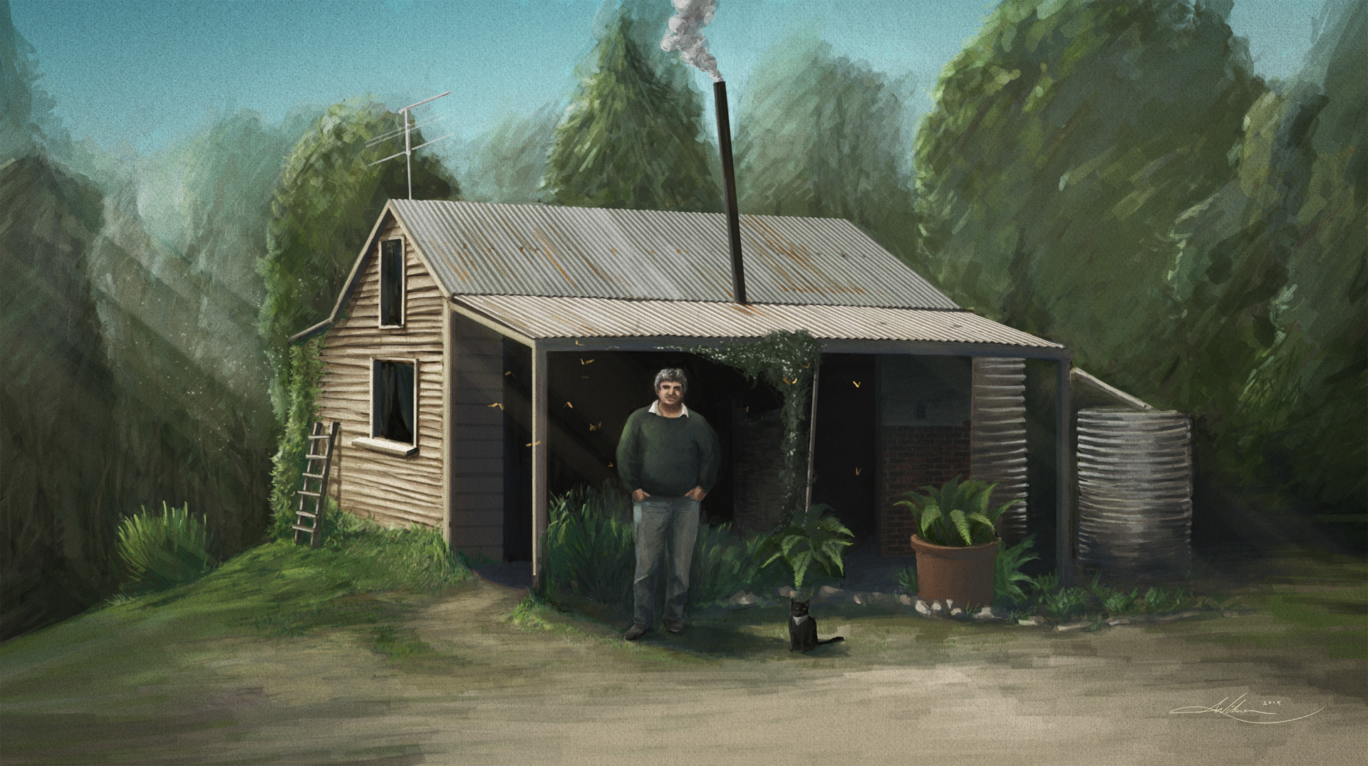 Artstation Bush Cabin Commission Aaron Luke Wilson