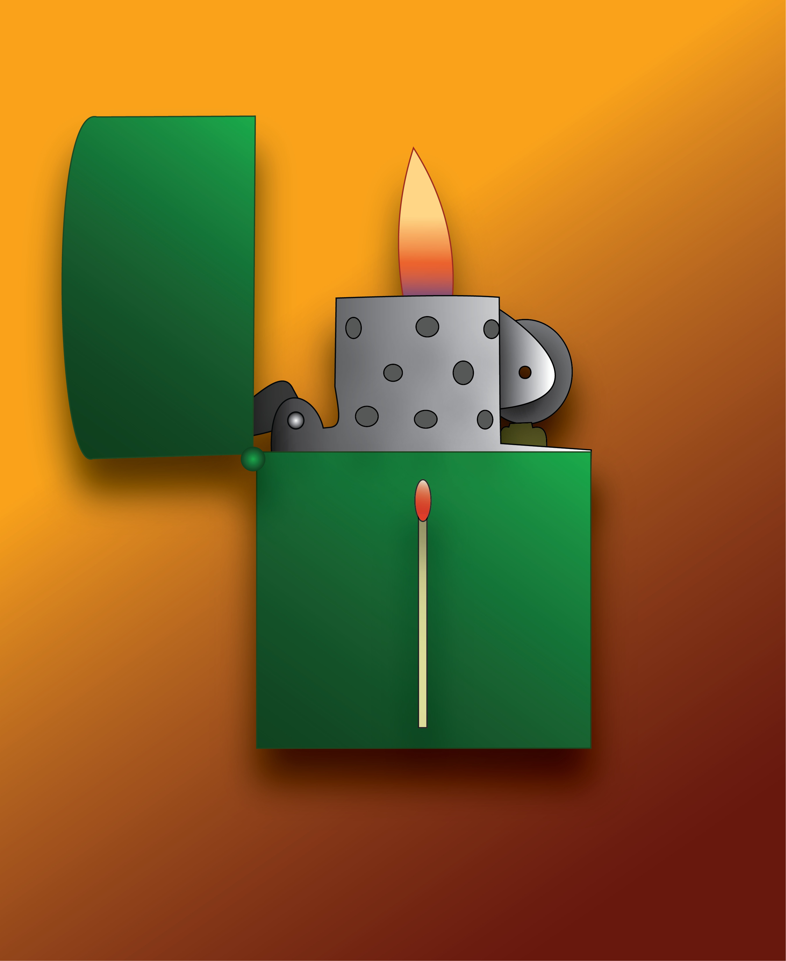 JamesCliftonProtfolio Green Zippo Match Lighter