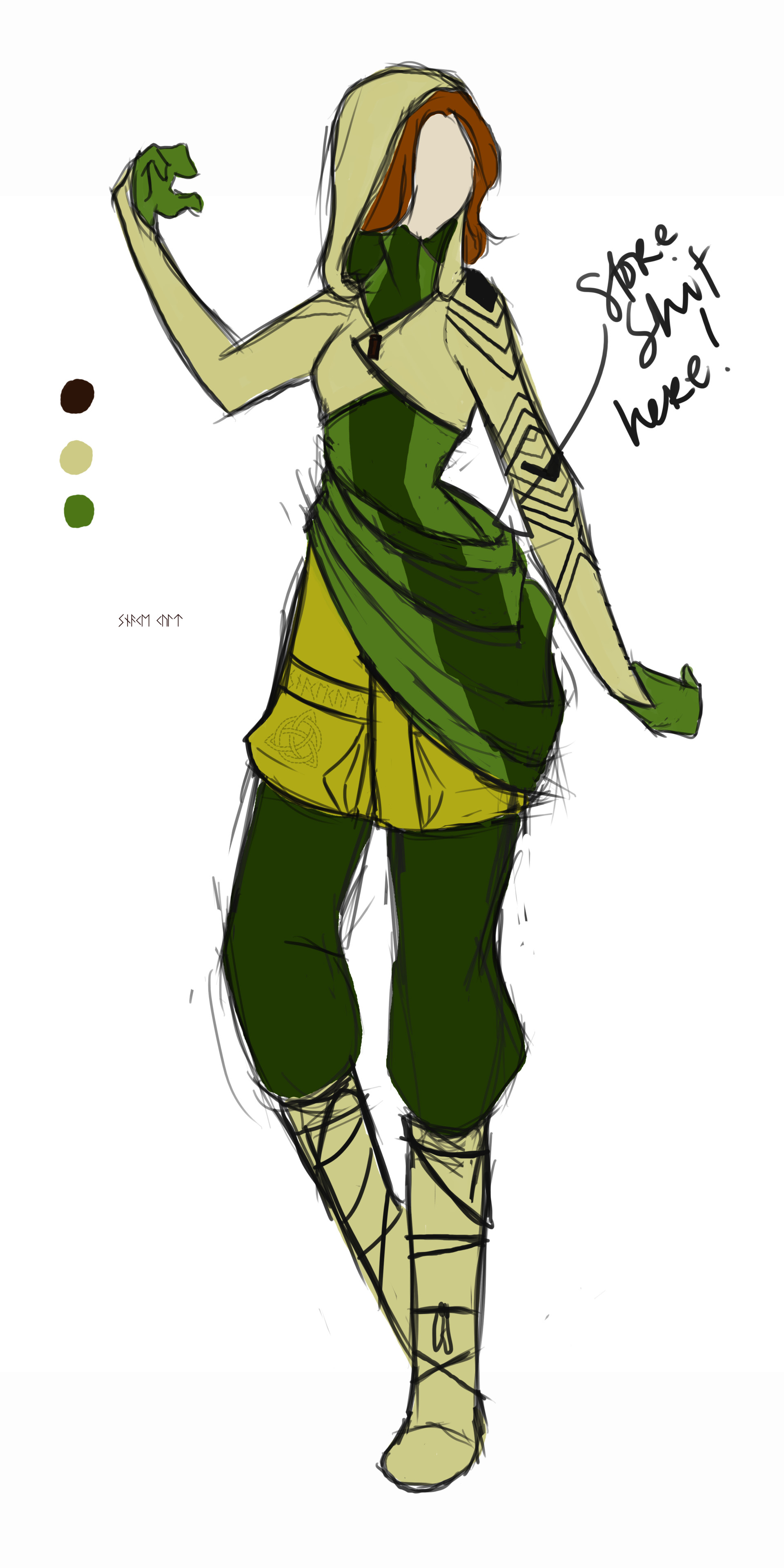 Sara Selman - Beyond Skyrim: Roscrea - Concept Art - Female Cult Clothes