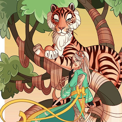 Jessica madorran character design year of the tiger tree 2017 artstation