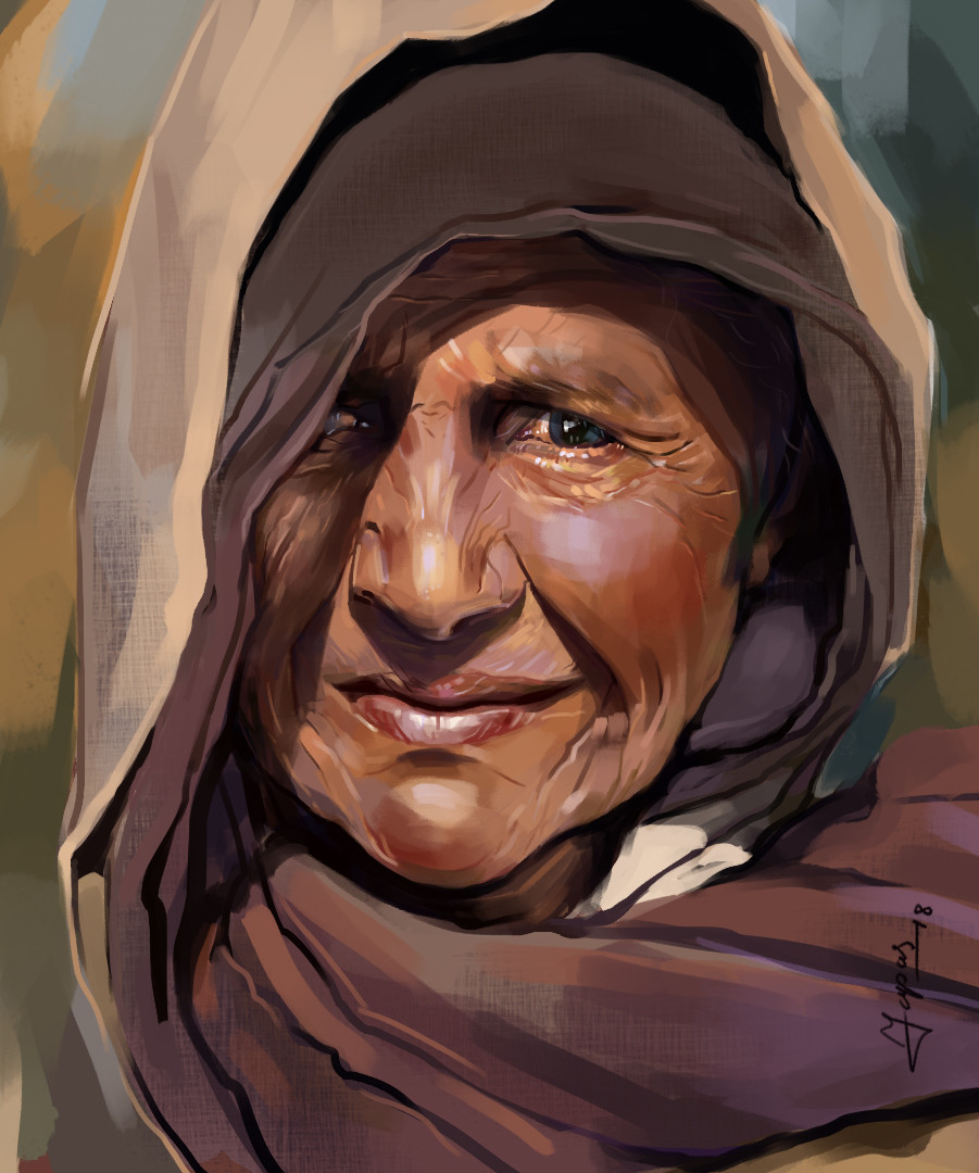 Artstation Portrait Of An Old Woman Tapas Mondal