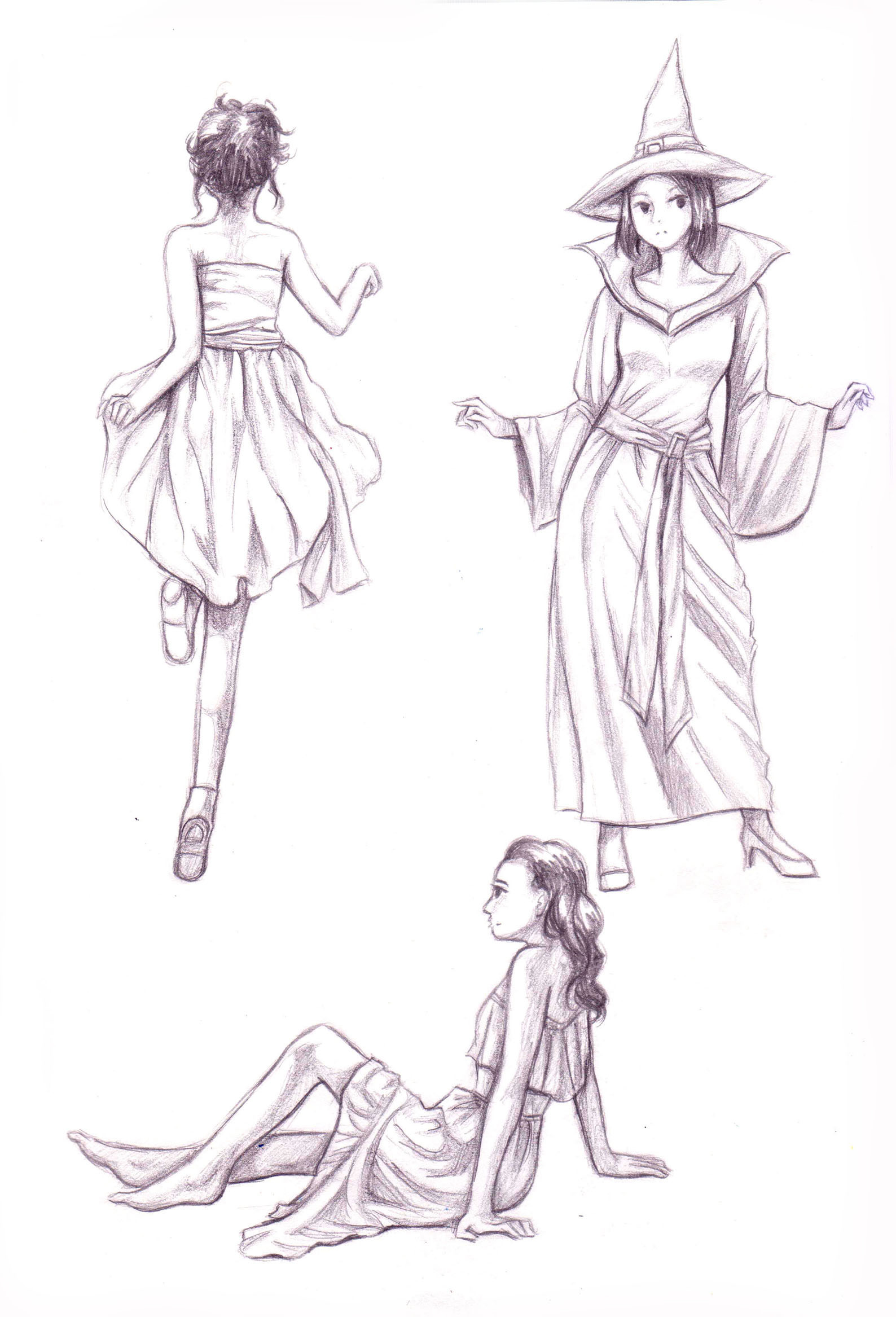 Sketches of clothing designs