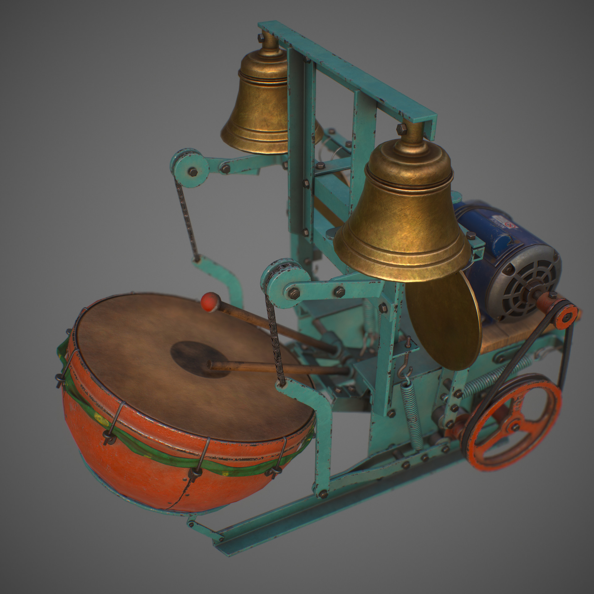 ArtStation Automatic temple drum bell machine