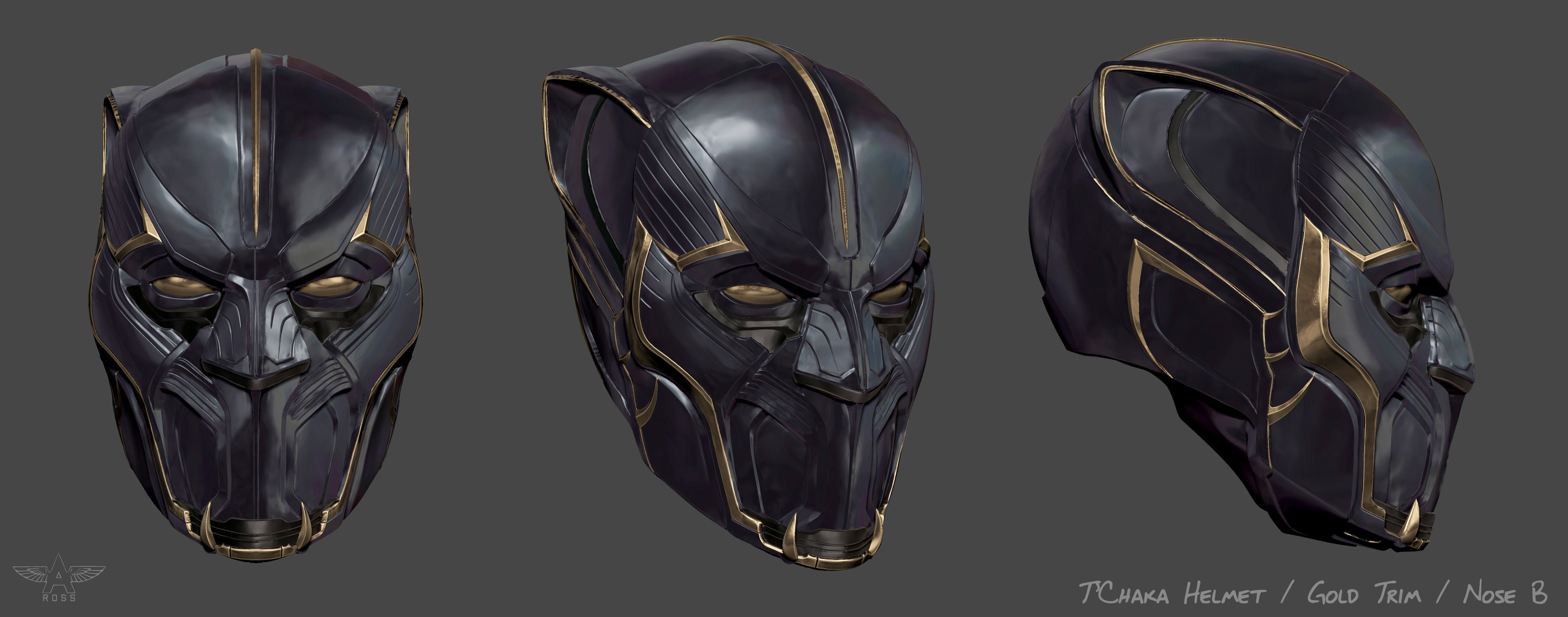This is one of the alternate designs for T'Chaka's Panther suit helmet.
