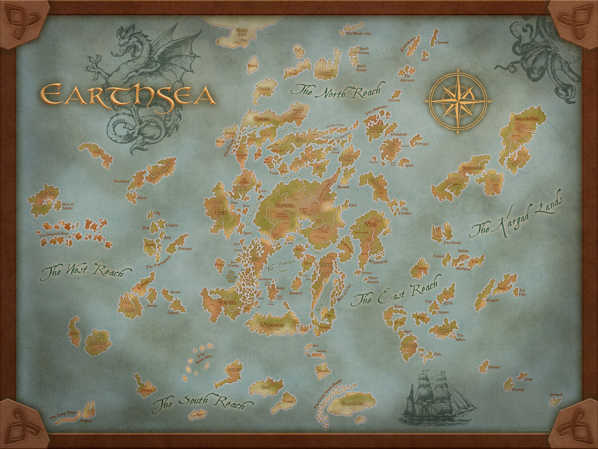 A Wizard Of Earthsea Map Artstation - Earthsea Map