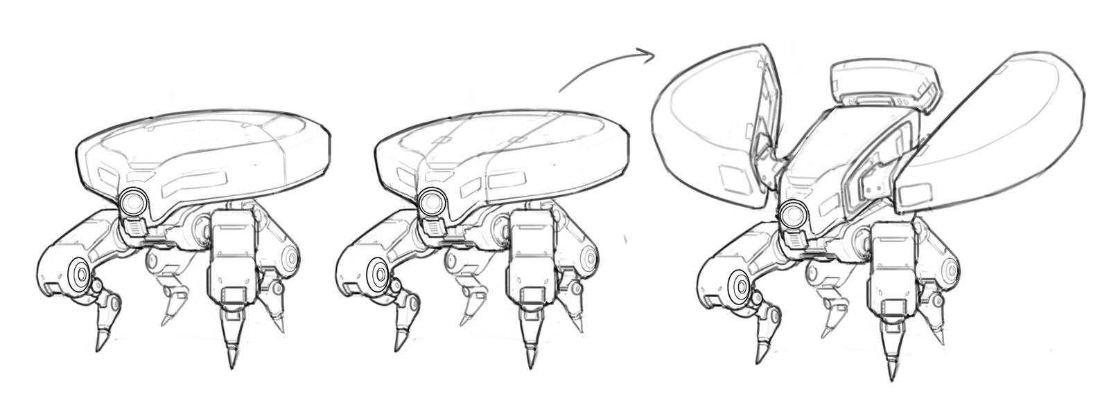 The game designer asked me to give the Turret tick a more revealing silhouette while the tick was jumping, so I designed a shell that could animate outwards when the tick lunged forward. Pretty spooky. 