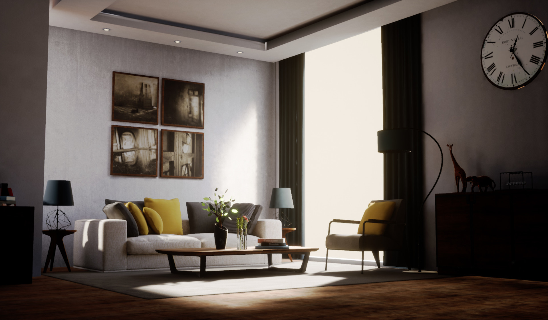 Artstation Archviz Living Room Scene Aaron Dornez