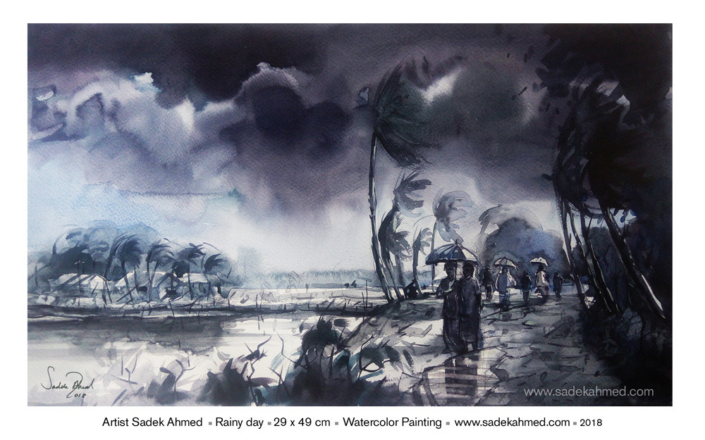 Artstation Beautiful Bangladesh Watercolor Painting By Sadek Ahmed Www Sadekahmed Com Sadek Ahmed