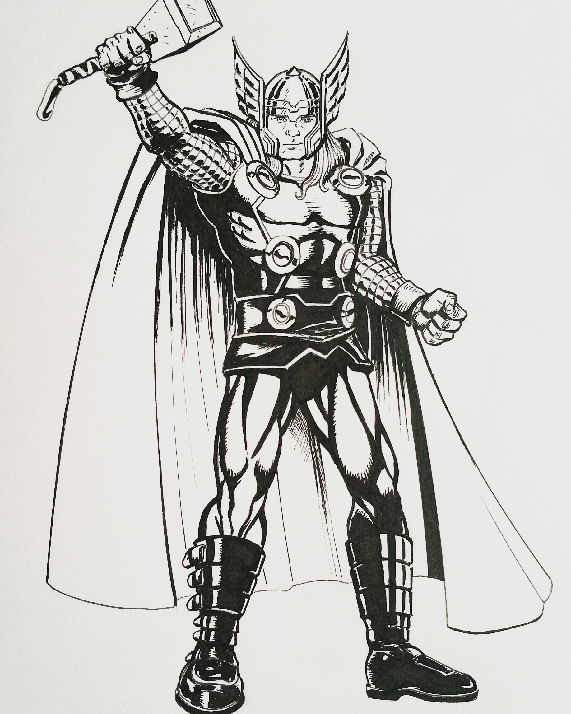 Thor Line Drawing