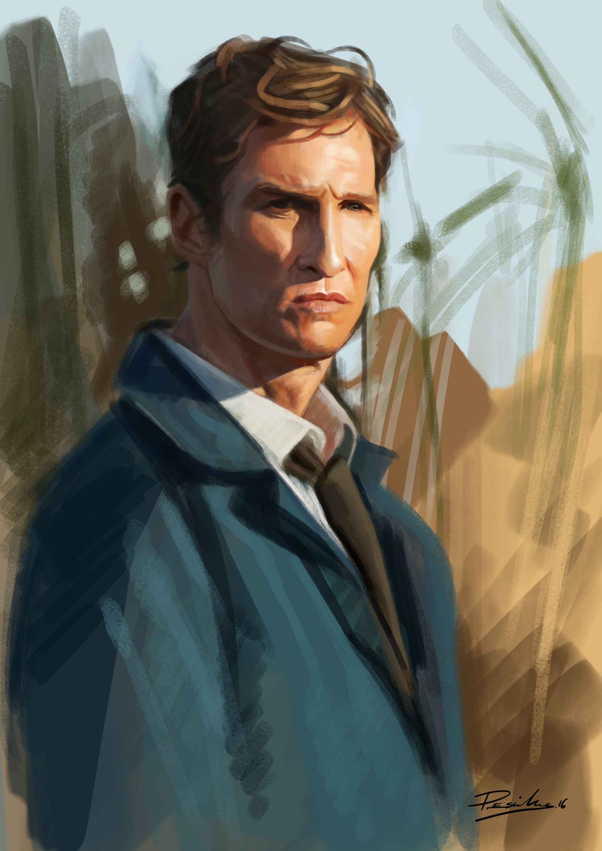 Artstation Matthew Mcconaughey True Detective Pablo