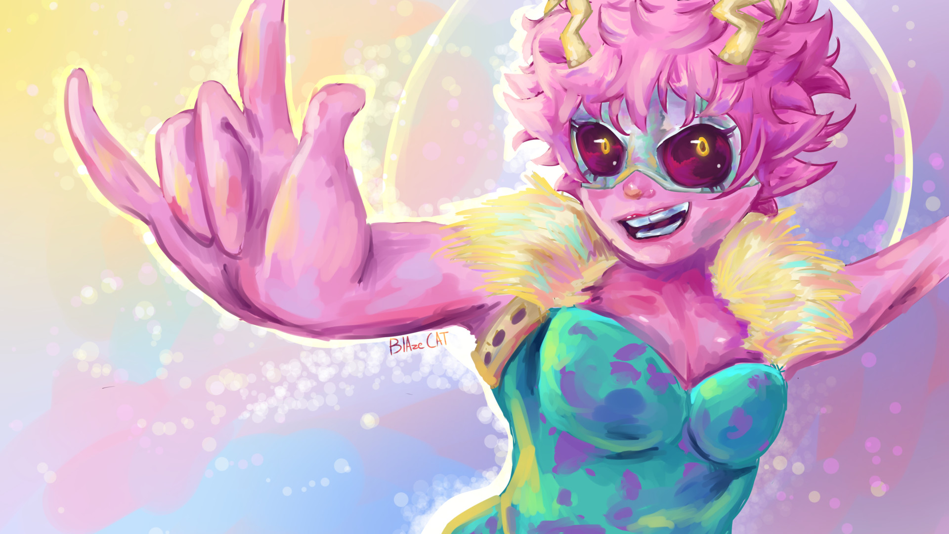 Artstation Mina Ashido Hand Blaze Cat