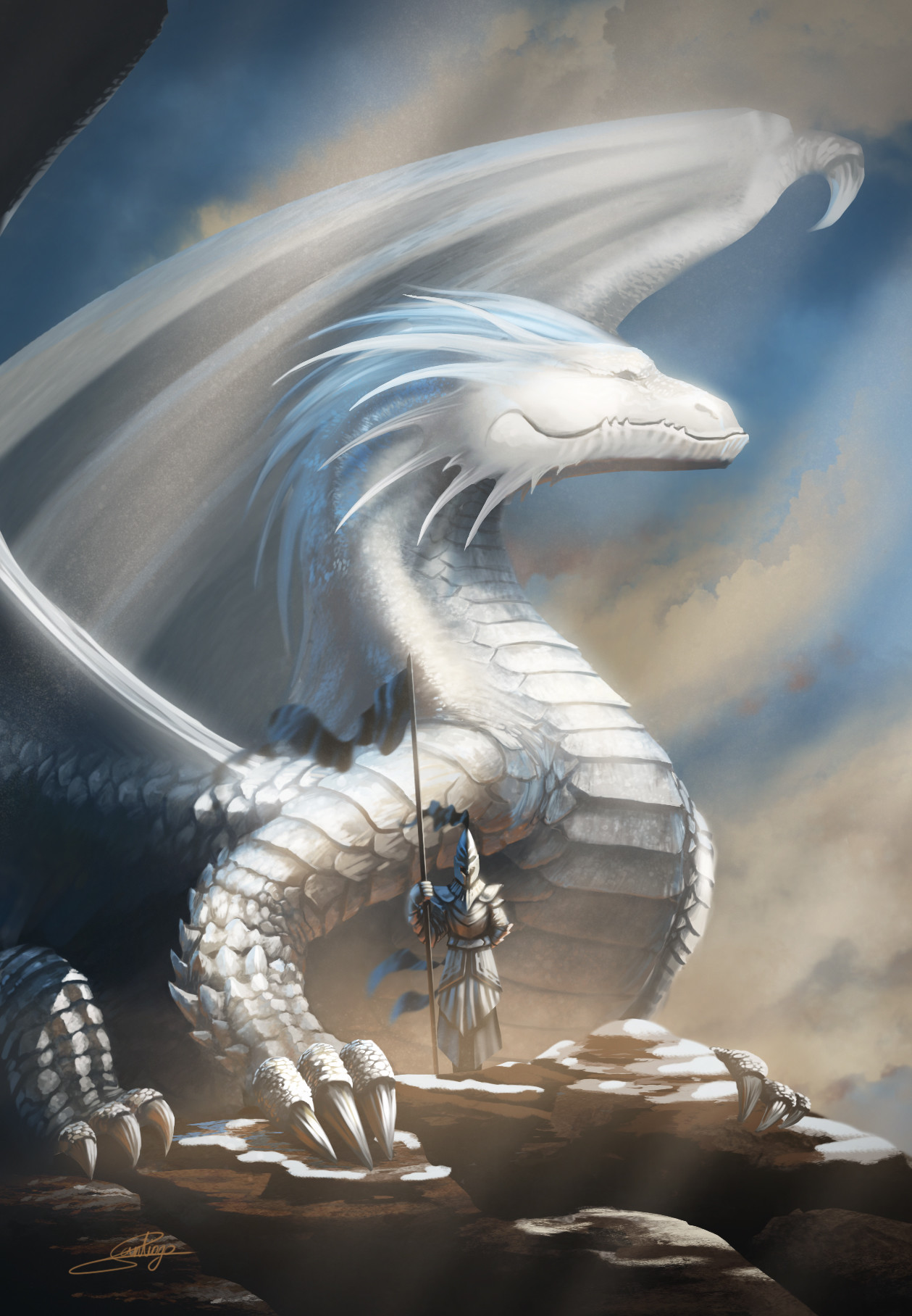 Artstation White Dragon Santiago Perez Alonso