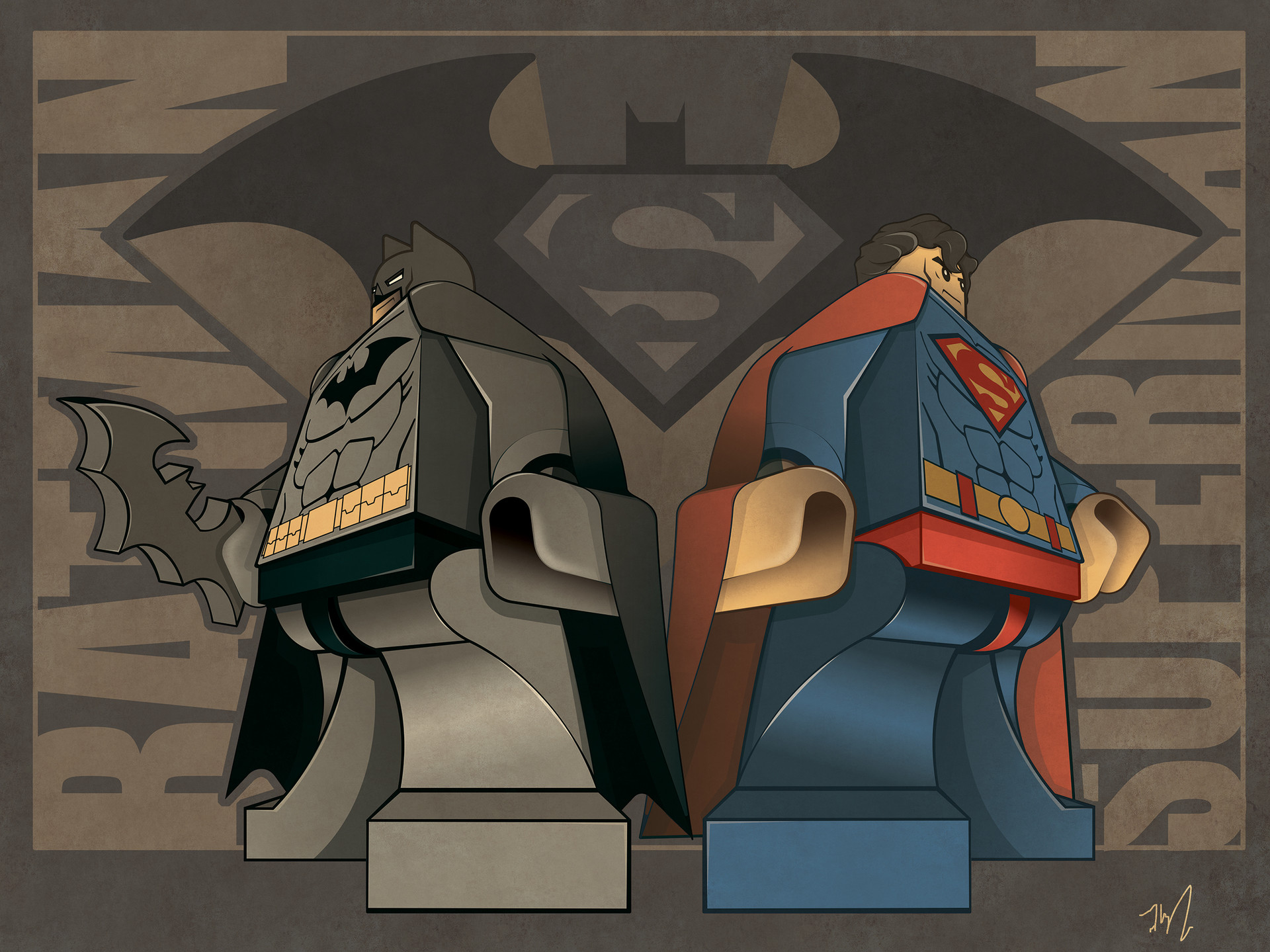 Lego superman and clearance batman
